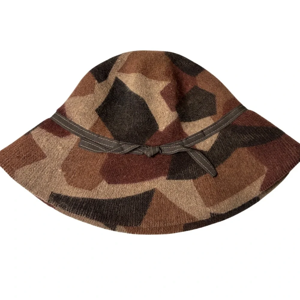 Albertus Swanepoel for Target Patchwork Wool Rabbit Hair Cloche Bucket Hat OS